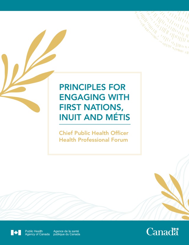 Cover page for Principles for Engaging with First Nations, Inuit and Métis