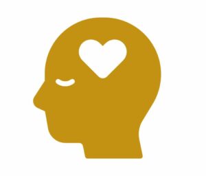 Icon of an adult with a heart in the centre of their head