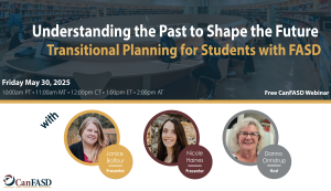 Promotional graphic for an education webinar hosted by CanFASD.